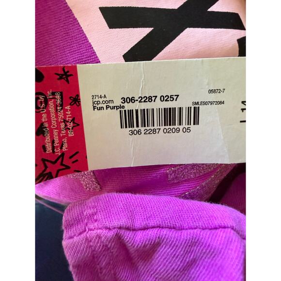 NWT Total Girl Girls High Low Graphic Tee  Purple  Size 14 New With Tags  - Picture 3 of 3